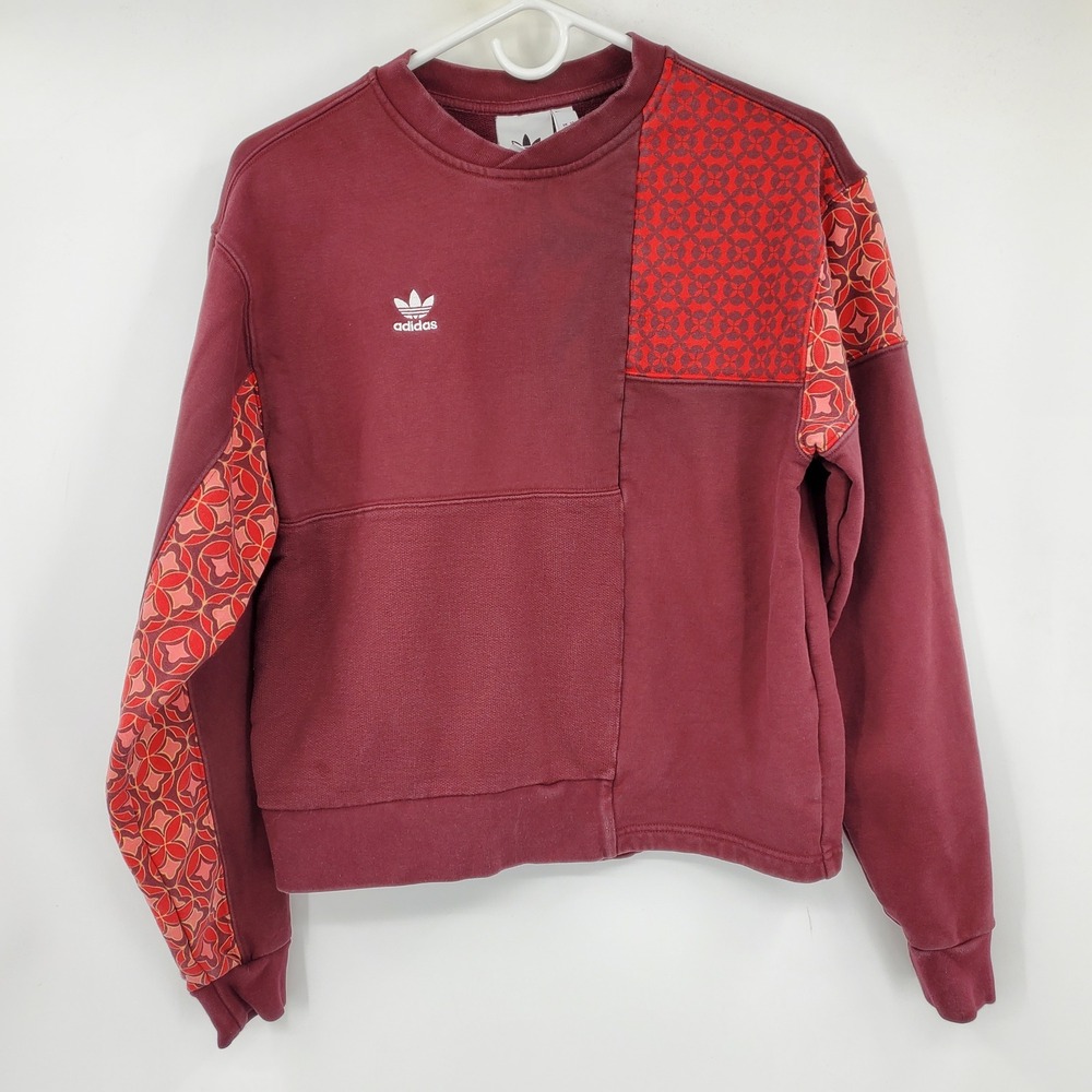 Adidas Originals Lunar New Year Patchwork Sweatshirt Maroon XS CNY Crewneck